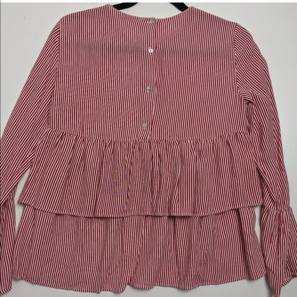 Zara Striped Tiered Top Small - Picture 4 of 7